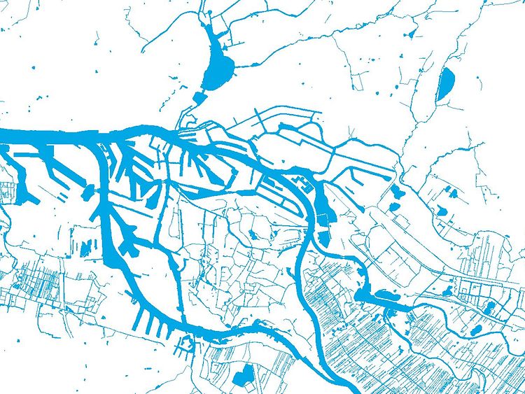  Gewässerkarte von Hamburg (Ausschnitt)
