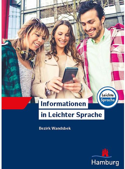 Titelbild der Broschüre mit Informationen zum Bezirk Wandsbek in Leichter Sprache