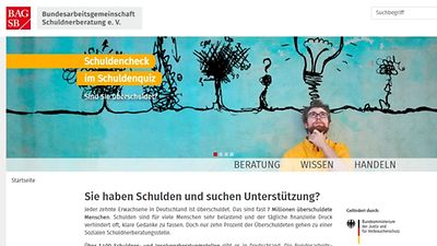  Screenshot der Internetseite www.meine-schulden.de