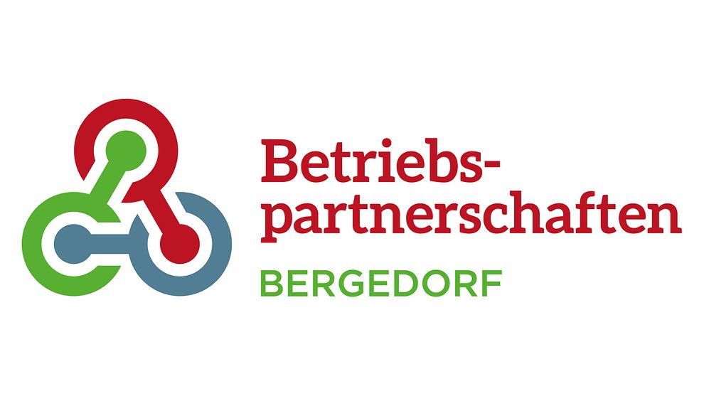 Das Logo der Betriebspartnerschaften Bergedorf mit Schriftzug und einer kleinen Grafik.