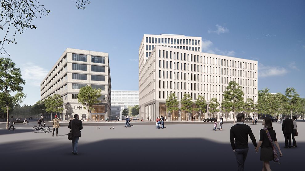 Visualisierung des geplanten MIN-Forums der Universität Hamburg an der Bundesstraße 