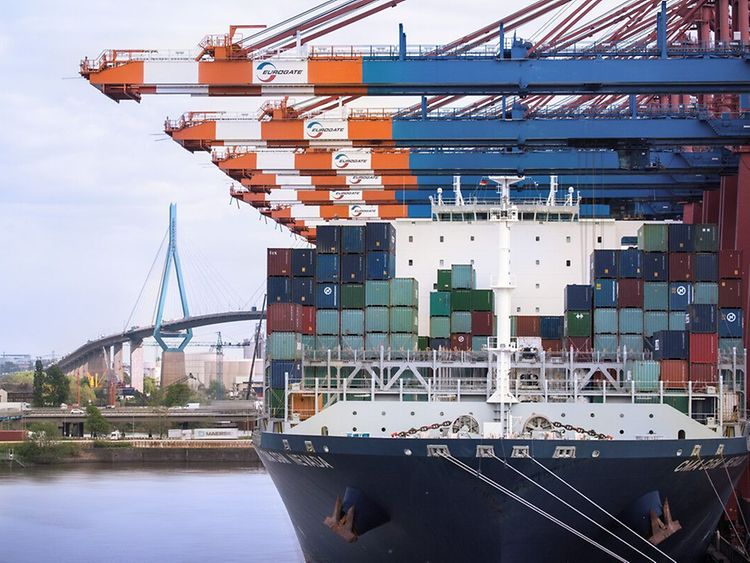  S-Containerschiff im Hamburger Hafen