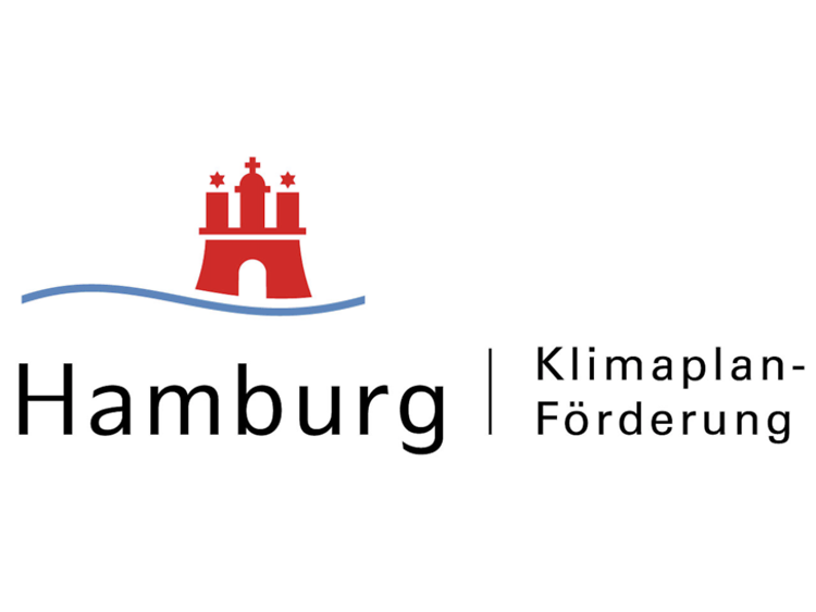  Ein rot-blaues Logo mit schwarzer Schrift.