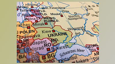  Landkarte der Ukraine und angrenzender Länder