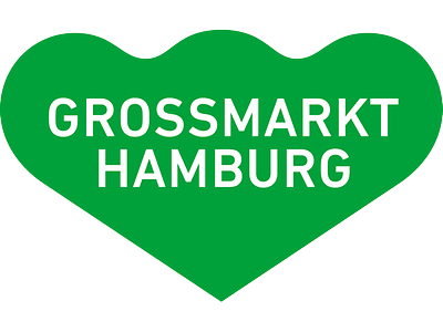  Ein grünes Herz mit der Aufschrift: "Grossmarkt Hamburg" 