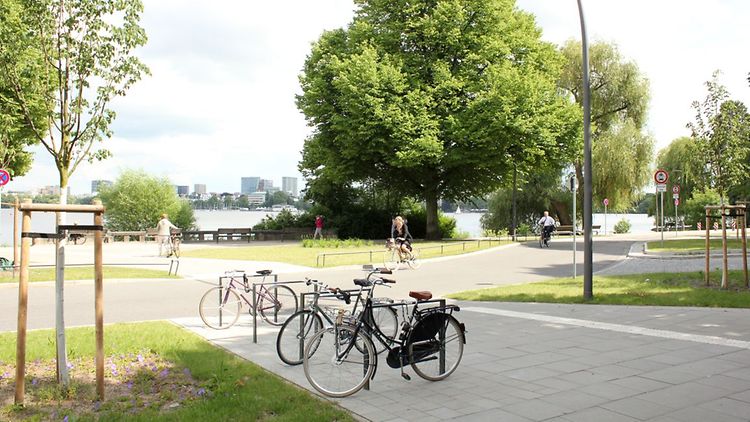  Fahrradparken an der Alster