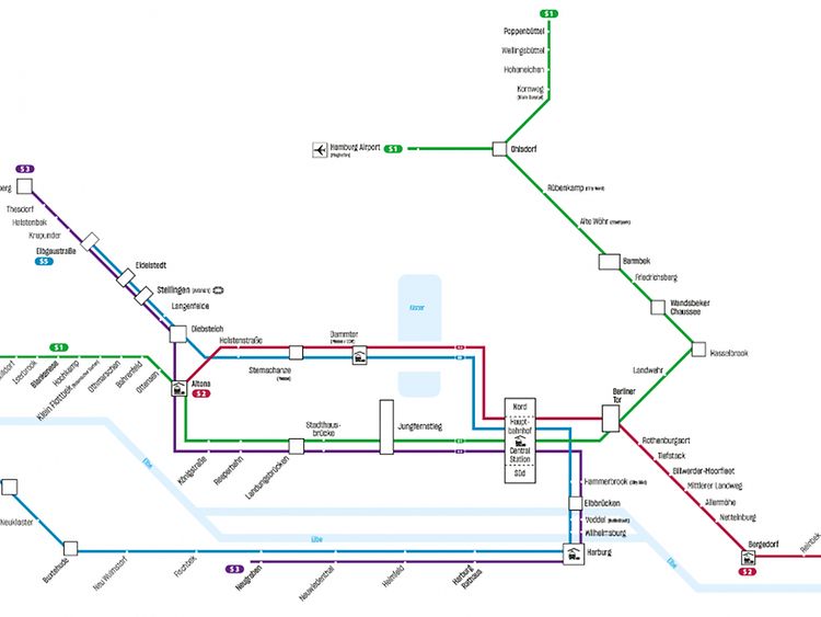  S-Bahn Hamburg Liniennetz S1, S2, S3 und S5 2023