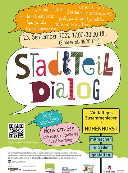 Plakat zum Stadtteildialog Hohenhorst am 23. September 2022