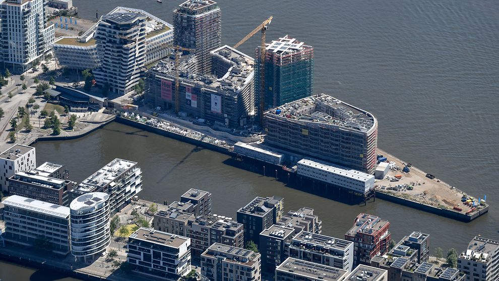 Luftbild Blick auf die Hafencity