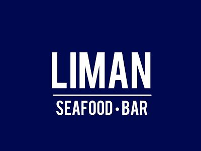  Logo Liman mit weißem Schriftzug auf blauem Grund