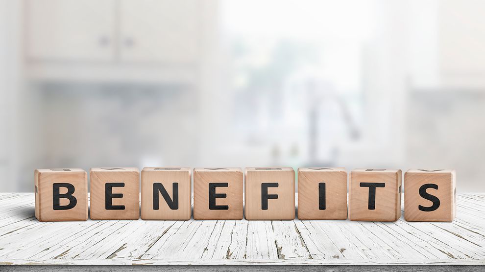 Schriftzug "Benefits"
