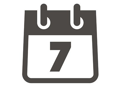  Kalenderblatt - Icon mit der Ziffer sieben