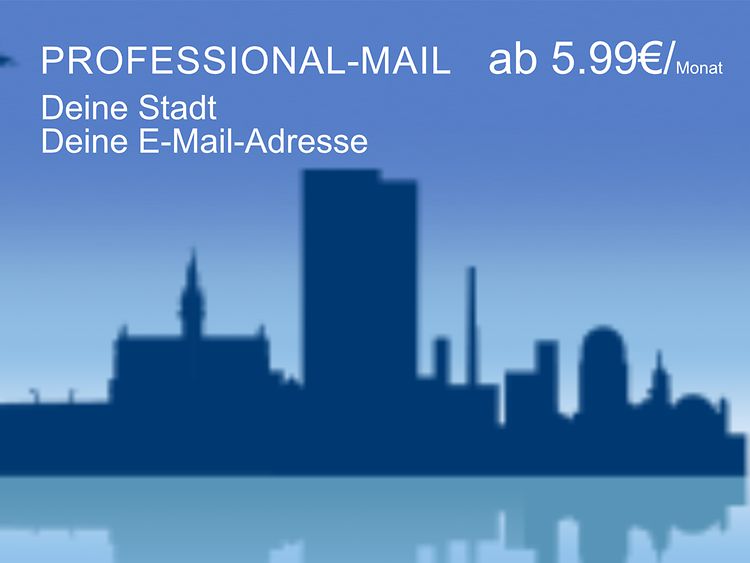  Skyline von Hamburg mit Button im Vordergrund - Professional Mail