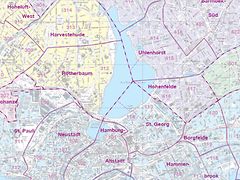  Ausschnitt aus der Stadtkarte von Hamburg 1: 25 000, Verwaltungsausgabe