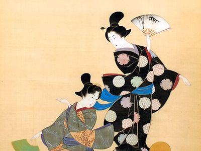  Japanische Zeichnung zwei Frauen