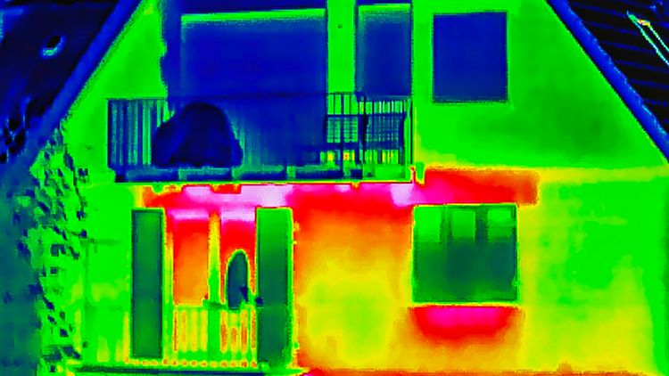  Das Wärmebild eines Wohngebäudes