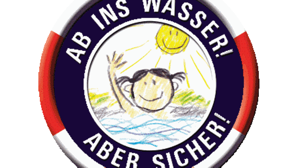  "Ab ins Wasser - aber sicher!" Logo