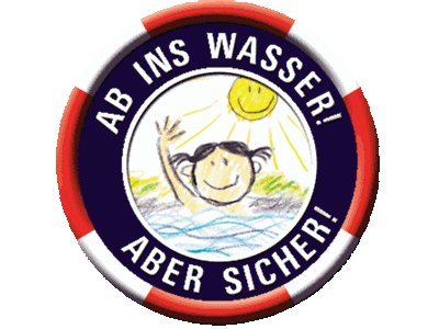  "Ab ins Wasser - aber sicher!" Logo