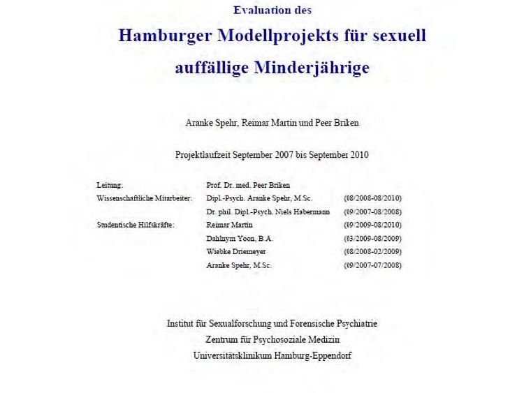  Abschlussbericht des Hamburger Modellprojekts für sexuell auffällige Minderjährige
