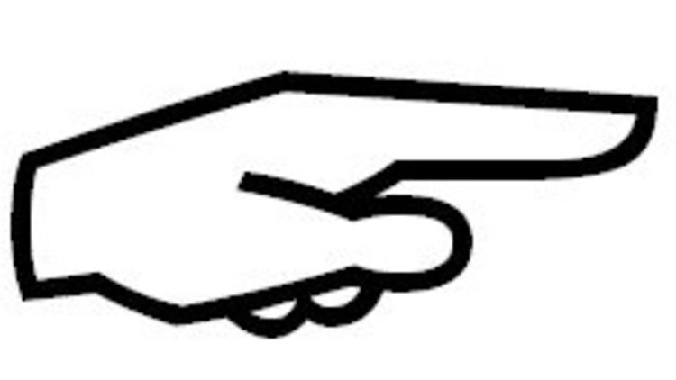  Piktogramm Zeigefinger nach rechts