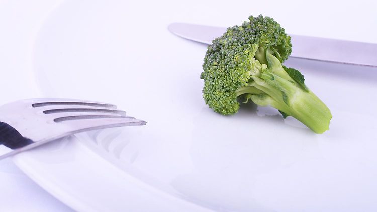  Brokkoli-Röschen auf einem Teller