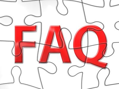 Schriftzug FAQ in Form von roten Würfeln