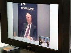  Bürgermeister von Auckland bei einer Videokonferenz mit Hamburg