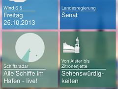  Der Home-Screen der Hamburg-App mit Kacheln