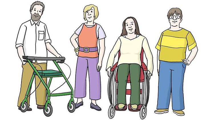  Menschen mit Behinderungen - Zeichnung