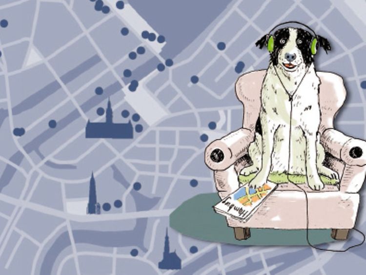  Zeichnung Sesselhund mit Kopfhörern