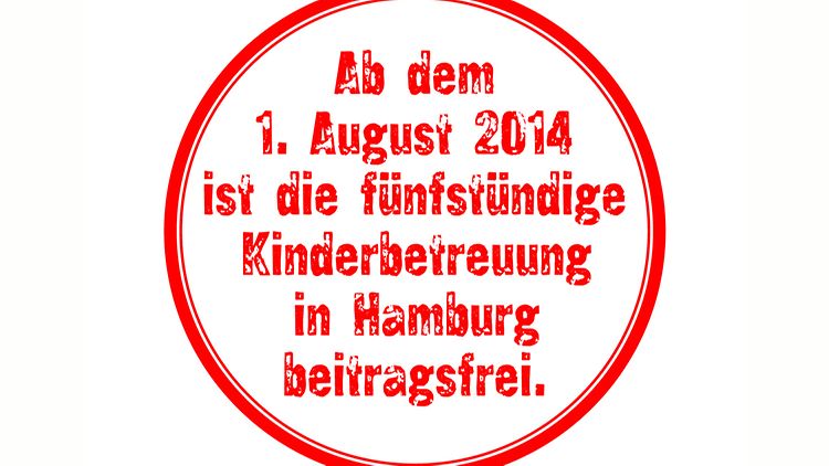 Ab dem 1. August 2014 ist die fünfstündige Kinderbetreuung in Hamburg beitragsfrei.
