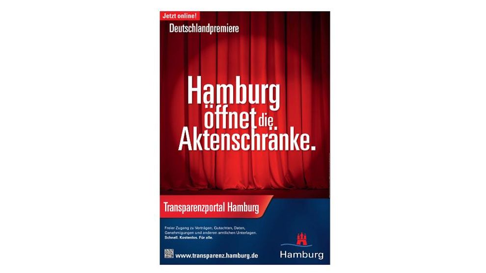 Plakat Kampagne HmbTG: Hamburg öffnet die Aktenschränke
