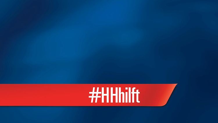 Logo mit Schriftzug #HHhilft
