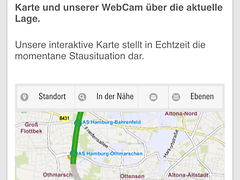  App A 7-Nord: Kachel Verkehrslage im Hamburger Stadtgebiet