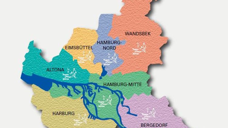  Karte: Die Hamburger Bezirke
