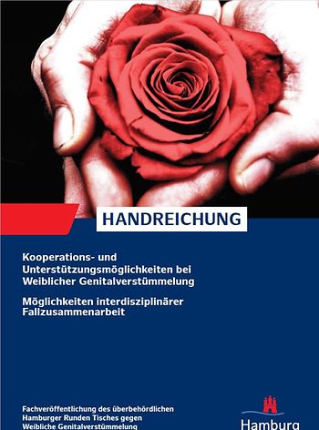 Titelseite der Broschüre "Kooperations- und Unterstützungsmöglichkeiten bei weiblicher Genitalverstümmelung"