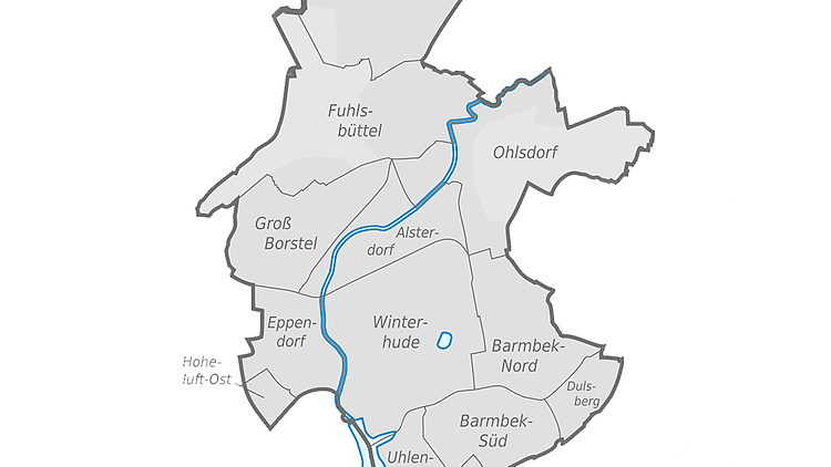  Karte der Stadtteile im Bezirk Hamburg-Nord