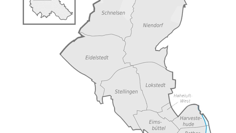  Karte der Stadtteile im Bezirk Eimsbüttel