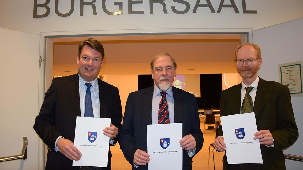 Präsidium der Bezirksversammlung - Philip Buse, Peter Pape und Joachim Nack (von links)