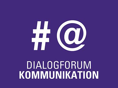  Piktogramm des Dialogforum "Kommunikation", ein # und ein @