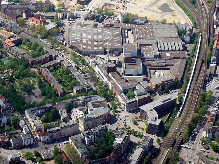  Luftbild des Holstenareals, Blick über Projektgebiet