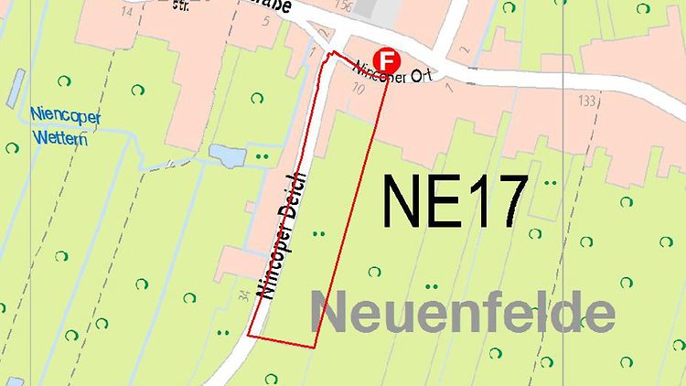 Lage des Bebauungsplangebietes Neuenfelde 17