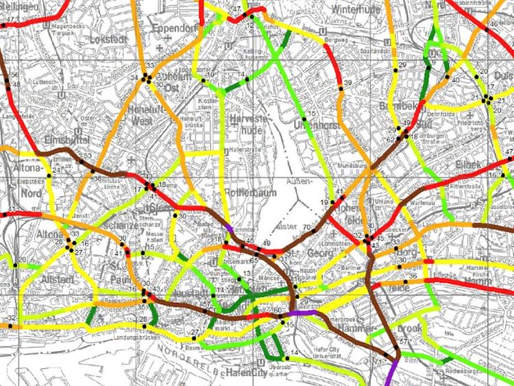  Ausschnitt aus der Karte Verkehrsmengen