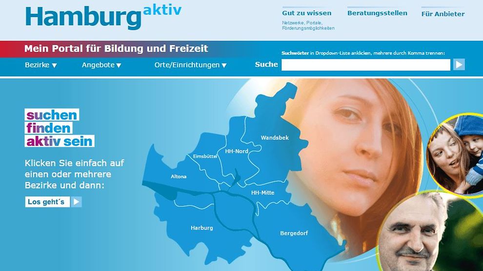  Screenshot der Internetseite hamburg-aktiv.info