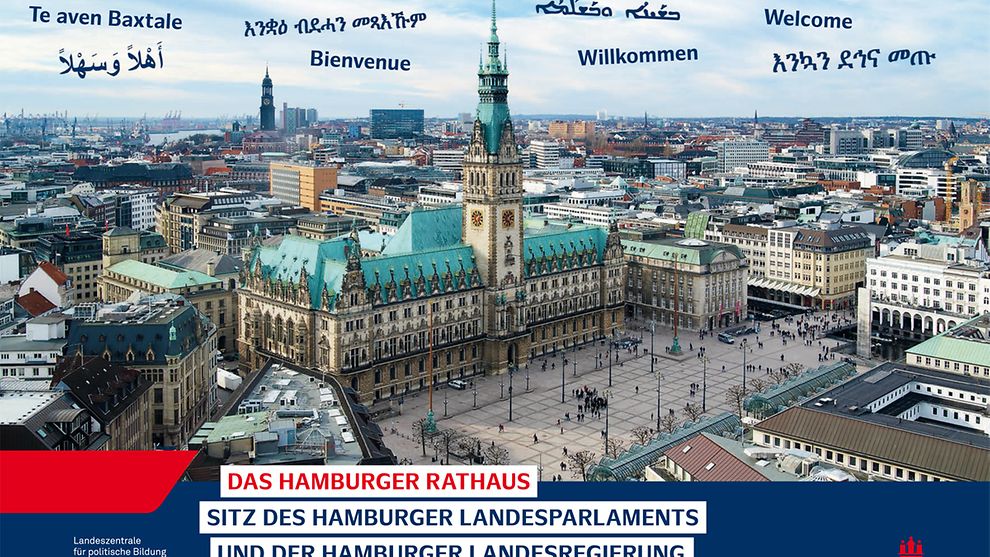 Titelbild der mehrsprachigen Erklärungs-Broschüre zum Verständnis über die Hamburger Verwaltung und dem sozialem Leben in der Stadt.
