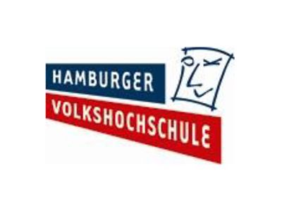  Logo Volkshochschule Hamburg (BSB), blau-roter Schriftzug