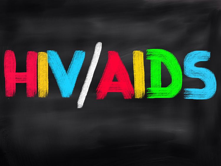  Schriftzug HIV / AIDS